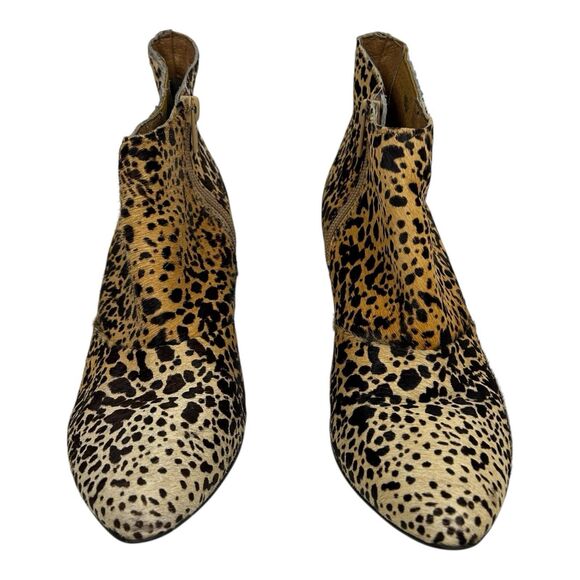 Matisse Nugent Leopard Calf Hair Leather Ankle Boots Booties Sz 7.5 Brown Ombre - Picture 2 of 16